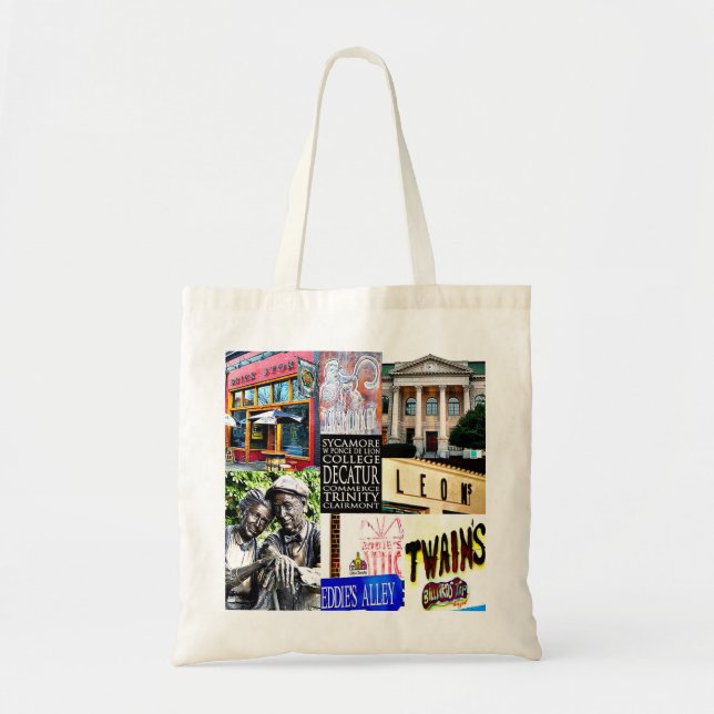 Bolso De Tela Decatur Georgia, tote Decatur, centro de Decatur, (Frente)