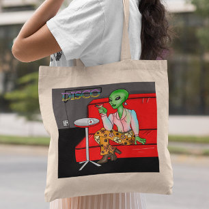 Bolso De Tela Decenio de 1970 Retro Extraterrestre en Disco Loun