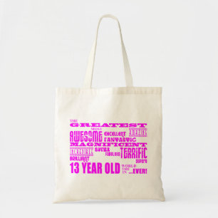 Bolso De Tela Décimotercero cumpleaños de los chicas: 13 años