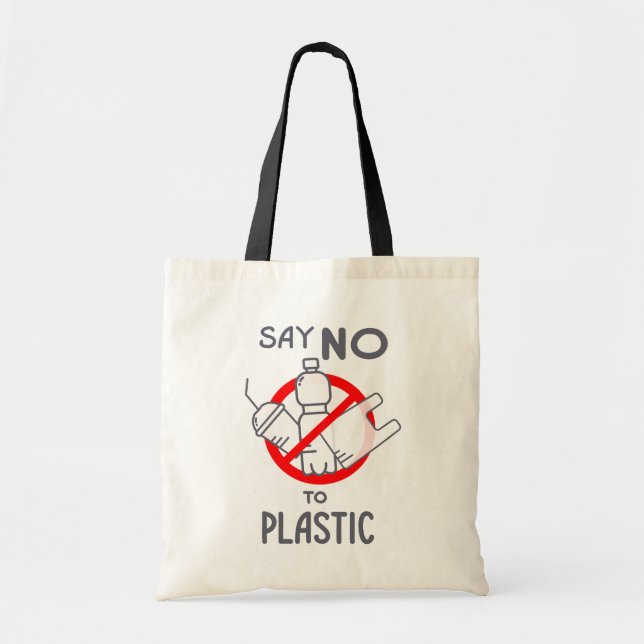 Bolso De Tela Decir No Al Plástico (Frente)