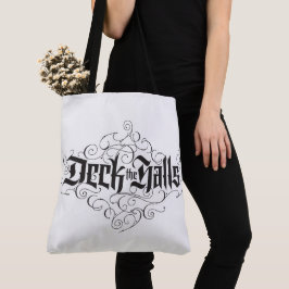 Bolso De Tela Deck the Halls Fancy Elegent Navidades Lettering