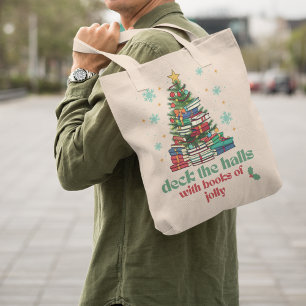 Bolso De Tela Deck The Halls with Books of Jolly Navidades