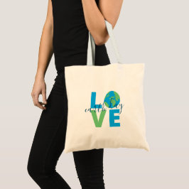 Bolso De Tela Declaración de amor verde azul Día de la Tierra Gr