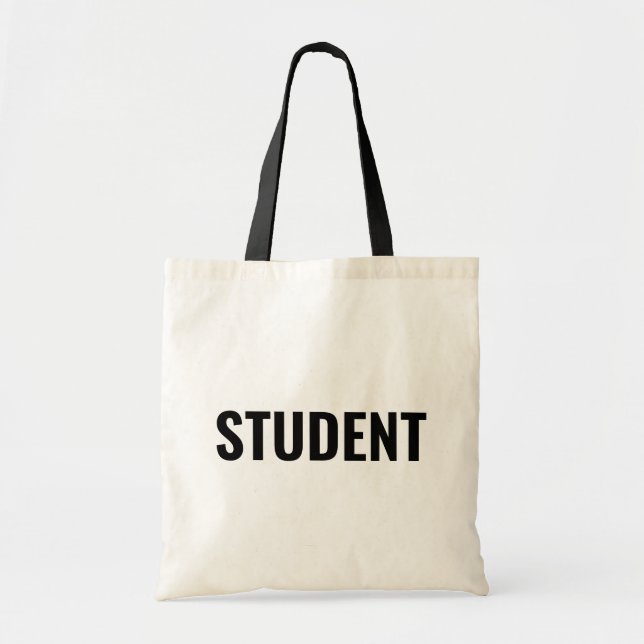 Bolso De Tela Declaración de texto de ESTUDIANTE personalizable (Frente)
