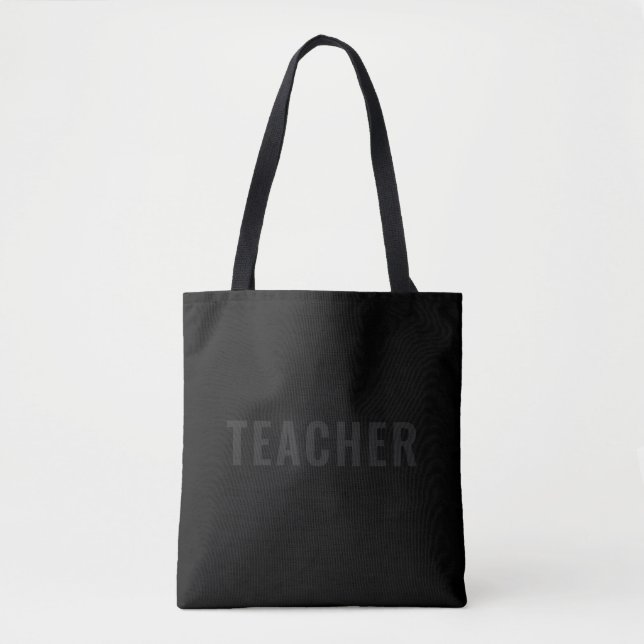 Bolso De Tela Declaración de texto de maestro personalizable neg (Anverso)
