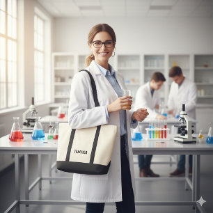 Bolso De Tela Declaración de texto de profesor personalizada per