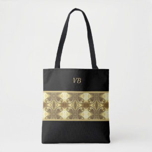 Bolso De Tela Deco de oro y arte negro