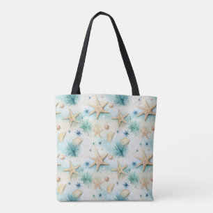 Bolso De Tela Decoración Costera Inspirada en el Océano con Estr