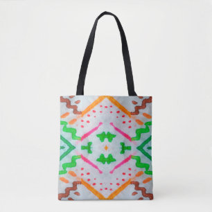 Bolso De Tela Decoración De Aquarelle Boho. Pilar azul Boho. Aqu