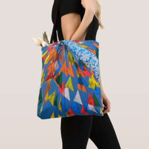Bolso De Tela Decoración de banderas triangulares
