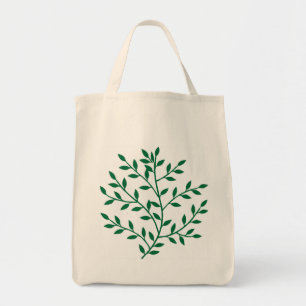 Bolso De Tela Decoración de hojas verdes de la rama de olivo ver