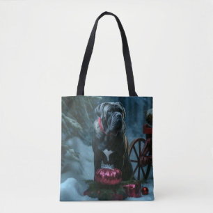 Bolso De Tela Decoración de los Navidades Cane Corso Snowy Sleig