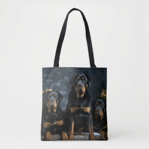 Bolso De Tela Decoración de los Navidades de Rottweiler Snowy Sl