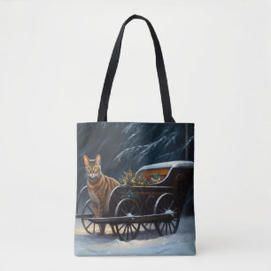 Bolso De Tela Decoración de los Navidades de Snowy Sleigh Ride