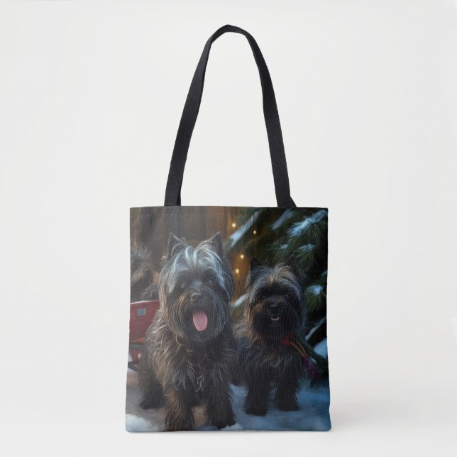 Bolso De Tela Decoración de los Navidades del Affenpinscher Snow (Anverso)