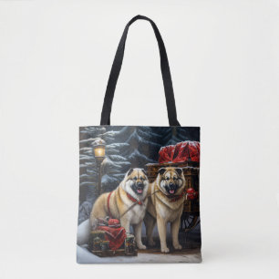 Bolso De Tela Decoración de los Navidades estadounidenses Akita