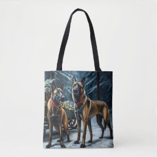 Bolso De Tela Decoración de Navidades malineses Snowy Sleigh