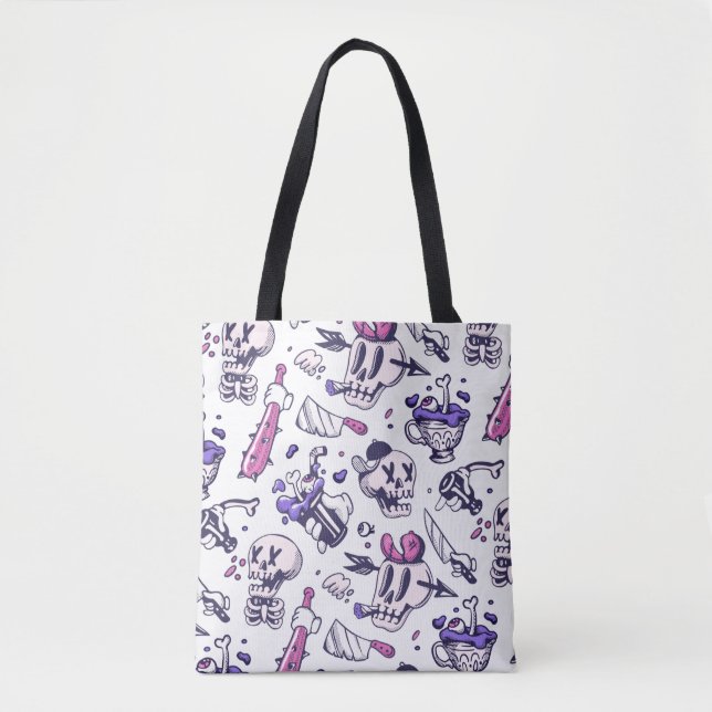 Bolso De Tela Decoración de patrones de Halloween (Anverso)