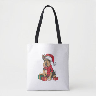 Bolso De Tela Decoración Fiesta Santa Irish Terrier Dog Chris