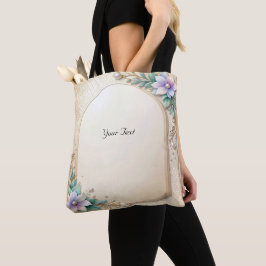 Bolso De Tela Decorative Floral Frame with Pearls Tote Bag