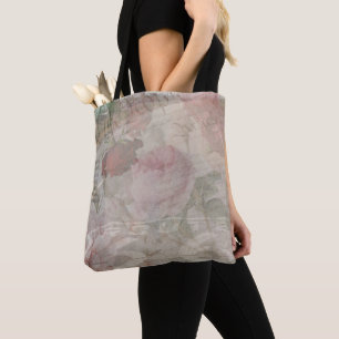 Bolso De Tela Decoupage USA Floral Collage