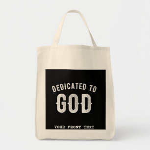 BOLSO DE TELA DEDICADO A DIOS PERSONALIZABLE GUAY TEXTO BLANCO