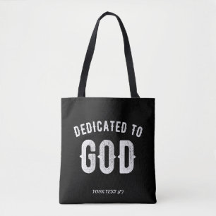 BOLSO DE TELA DEDICADO A DIOS PERSONALIZABLE GUAY TEXTO BLANCO
