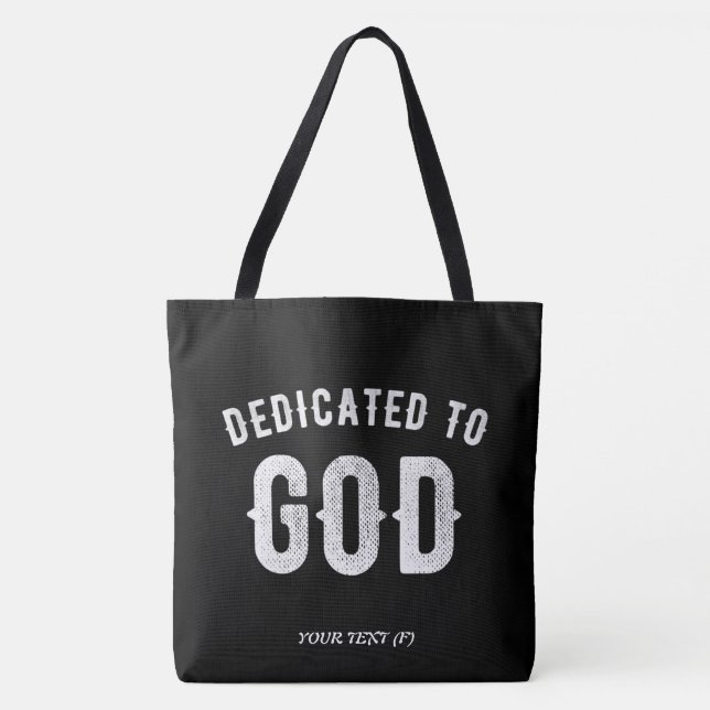 BOLSO DE TELA DEDICADO A DIOS PERSONALIZABLE GUAY TEXTO BLANCO (Anverso)