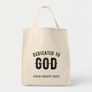 BOLSO DE TELA DEDICADO A DIOS PERSONALIZABLE GUAY TEXTO NEGRO
