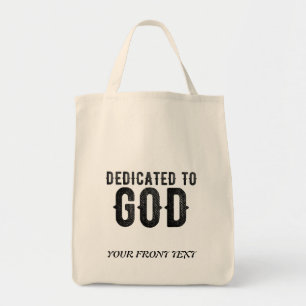 BOLSO DE TELA DEDICADO A DIOS PERSONALIZABLE GUAY TEXTO NEGRO