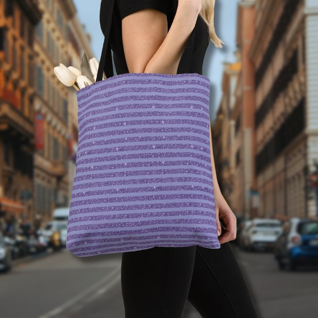 Bolso De Tela Deep Amethyst Glitter Style Horizontal Stripes  (Subido por el creador)