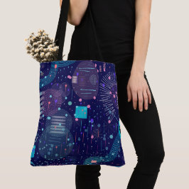 Bolso De Tela Deep Blue Dreams Abstract Art