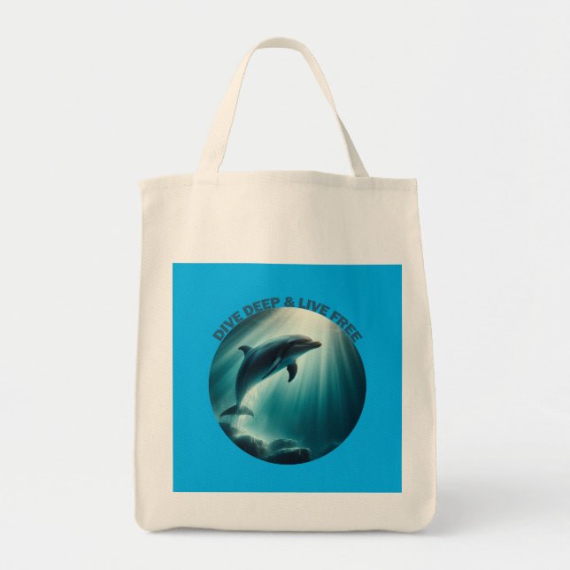 Bolso De Tela Deep Live Free Dolphin (Frente)