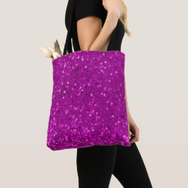Bolso De Tela Deep Pink Glam Faux Glitter Pattern