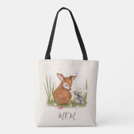 Bolso De Tela Deer Bunny Butterfly