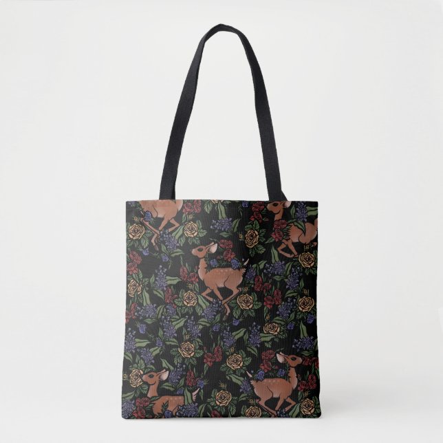 Bolso De Tela Deer Fawn Floral Pattern (Anverso)