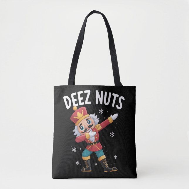 Bolso De Tela Deez Nuts Cascanueces Nuez Divertida Navidad  (Anverso)