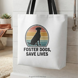 Bolso De Tela Defensor de Perros de Rescate del Atardecer Retro 