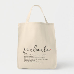 Bolso De Tela Definición de Alma Gemela Personalizada Corazón de