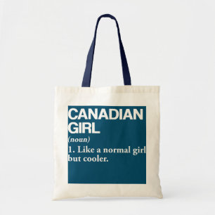 Bolso De Tela Definición de Chica canadiense país de bandera de