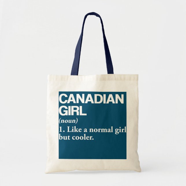 Bolso De Tela Definición de Chica canadiense país de bandera de  (Frente)
