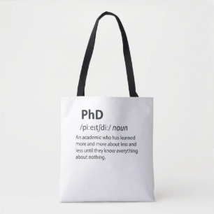 Bolso De Tela Definición de diccionario divertida de PhD