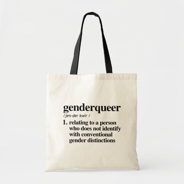 Bolso De Tela Definición de género - Términos definidos de LGBTQ (Frente)