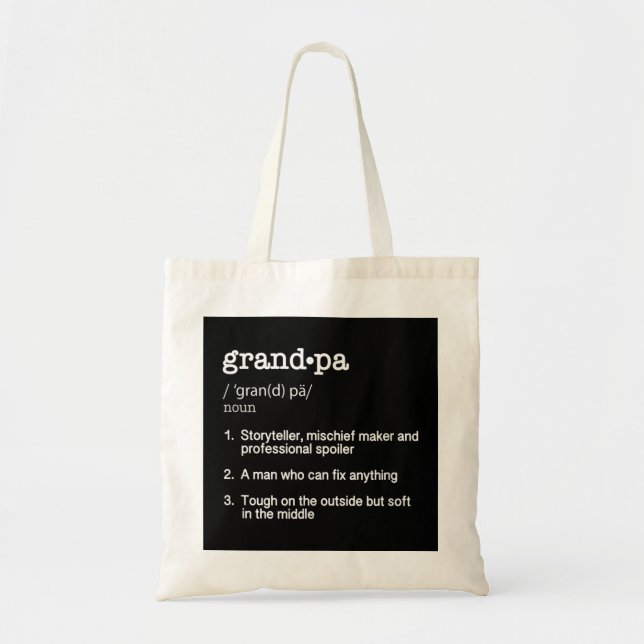 Bolso De Tela Definición de GrandPa - Significado del diccionari (Frente)