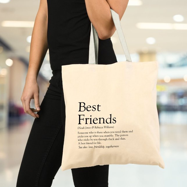 Bolso De Tela Definición de Mejores Amigos Moderna (Personalized Best Friends Definition Modern Tote Bag)