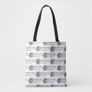 Bolso De Tela Definición de Momfulness con Patrón Floral de Mate