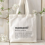 Bolso De Tela Definición de Namaste Yoga Meditación mínima moder<br><div class="desc">Definición de nombre Yoga Moderno Mínima Meditación Tea Coffee Mug presenta un diseño simple de una definición de texto de "namaste" en la tipografía de escritura moderna. Perfecto regalo para los amantes del yoga,  cumpleaños,  Navidades,  Día de la Madre y más. Diseñado por © Evco Studio www.zazzle.com/store/evcostudio</div>