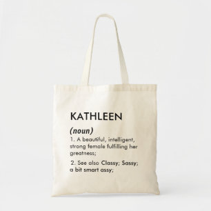 Bolso De Tela Definición de nombre Kathleen editable, nombre per