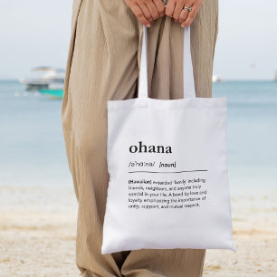 Bolso De Tela Definición de Ohana Palabra Hawaiana Regalo de Amo
