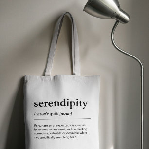 Bolso De Tela Definición de Serendipia Regalo de Palabra Feliz A